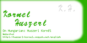 kornel huszerl business card
