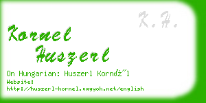 kornel huszerl business card